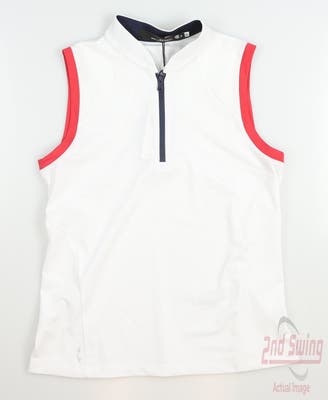 New Womens Ralph Lauren RLX Golf Sleeveless Polo X-Small XS White MSRP $99