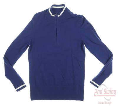 New Womens Cutter & Buck Golf 1/4 Zip Sweater Medium M Blue MSRP $95