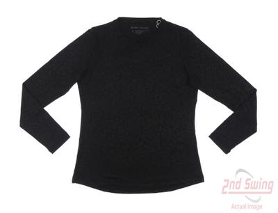 New Womens Peter Millar Long Sleeve Small S Black MSRP $85