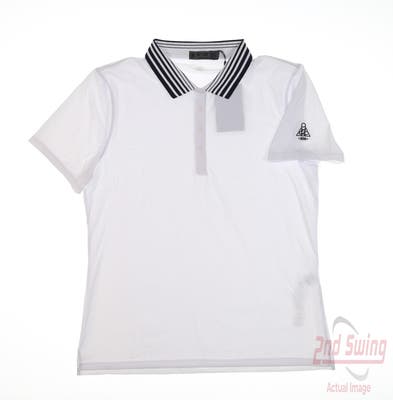 New W/ Logo Womens G-Fore Polo Large L White MSRP $120