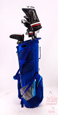 Complete Men's Set of Titleist & TaylorMade Golf Clubs + Mizuno Stand Bag - Right Hand Stiff Flex Steel Shafts