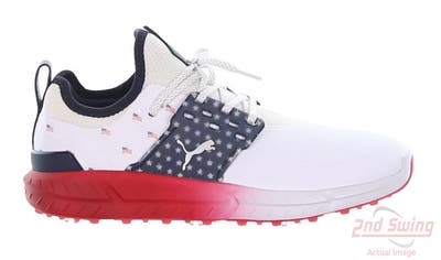 New Mens Golf Shoe Puma IGNITE Articulate 10.5 White/Silver/Ski Patrol MSRP $180 376417 01