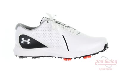 New Mens Golf Shoe Under Armour UA Charged Draw RST 9 White MSRP $110 3023728-100