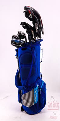 Complete Men's Set of Ping TaylorMade Cobra Golf Clubs + Mizuno Stand Bag - Right Hand Stiff Flex Steel Shafts