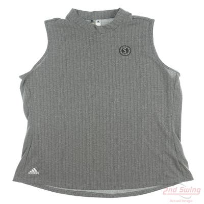 New W/ Logo Womens Adidas Golf Sleeveless Polo X-Large XL Black MSRP $60