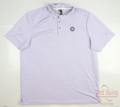 New W/ Logo Mens Adidas Golf Polo X-Large XL Purple MSRP $65