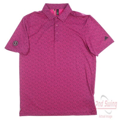 New W/ Logo Mens Adidas Golf Polo Medium M Purple MSRP $70