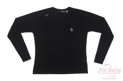 New W/ Logo Womens Ralph Lauren RLX Long Sleeve Large L Black MSRP $86