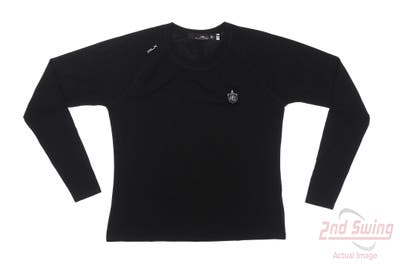 New W/ Logo Womens Ralph Lauren RLX Long Sleeve X-Large XL Black MSRP $86
