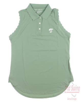 New W/ Logo Womens Peter Millar Golf Sleeveless Polo Small S Green MSRP $90