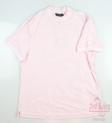 New W/ Logo Womens G-Fore Mock Neck Polo X-Large XL Pink MSRP $120