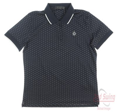 New W/ Logo Womens G-Fore Golf Polo Large L Navy Blue MSRP $120