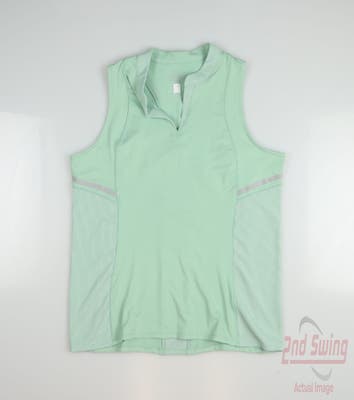 New Womens Lucky In Love Sleeveless Polo Small S Green MSRP $106