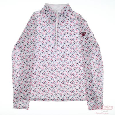 New W/ Logo Womens Straight Down 1/4 Zip Pullover Large L Multi MSRP $100