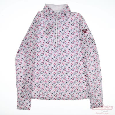 New W/ Logo Womens Straight Down 1/4 Zip Pullover Medium M Multi MSRP $100