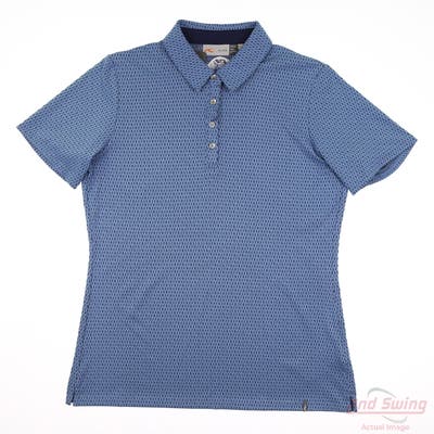 New W/ Logo Womens KJUS Polo Large L Blue MSRP $130