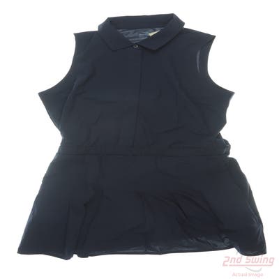New Womens Puma Sleeveless Polo Small S Navy Blue MSRP $99