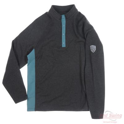 New W/ Logo Mens Bermuda Sands 1/4 Snap Pullover Small S Charcoal MSRP $79