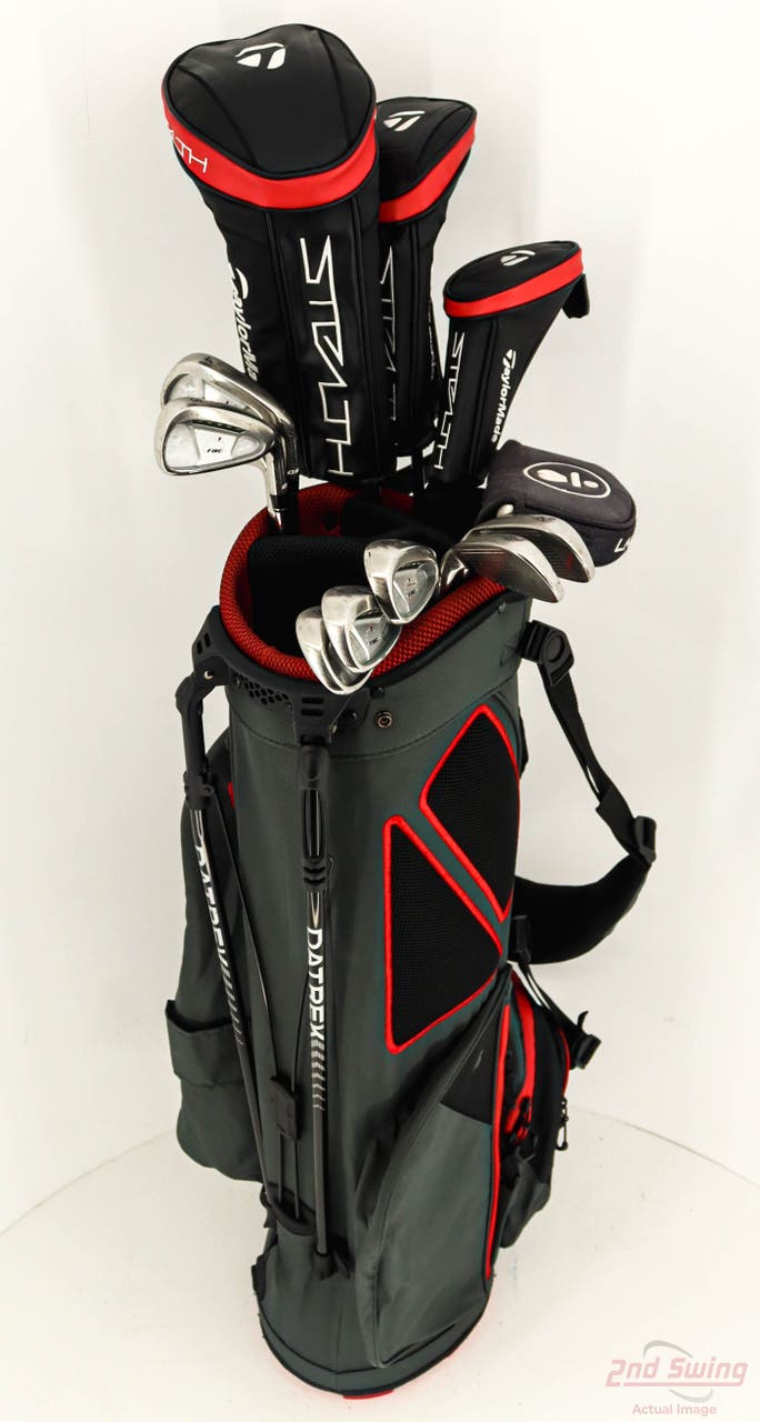 Complete Set of Men's TaylorMade & Odyssey Golf Clubs + Datrek Stand Bag - Right Handed