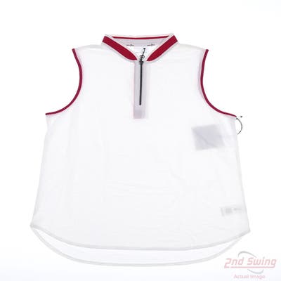 New Womens Belyn Key Sleeveless Polo Small S White MSRP $92