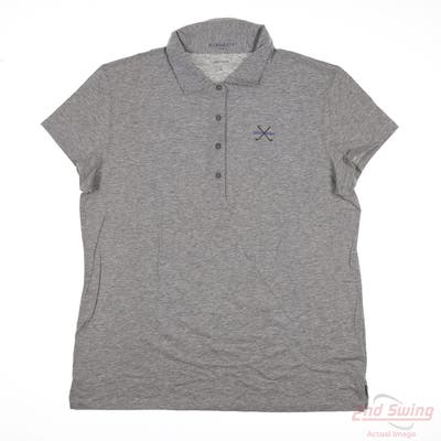 New W/ Logo Womens B. Draddy Polo Large L Gray MSRP $70