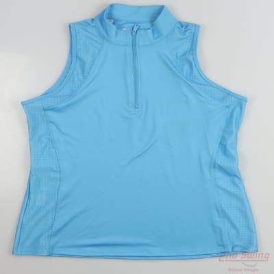 New Womens Lucky In Love Sleeveless Polo Small S Blue MSRP $72