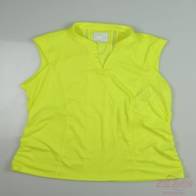 New Womens Lucky In Love Sleeveless Polo Small S Yellow MSRP $72
