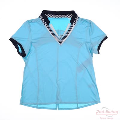 New Womens Lucky In Love Polo X-Large XL Blue MSRP $70