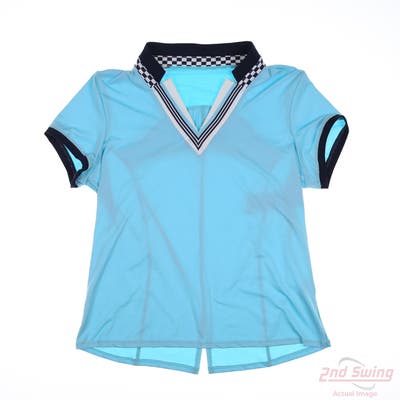 New Womens Lucky In Love Polo Large L Blue MSRP $70
