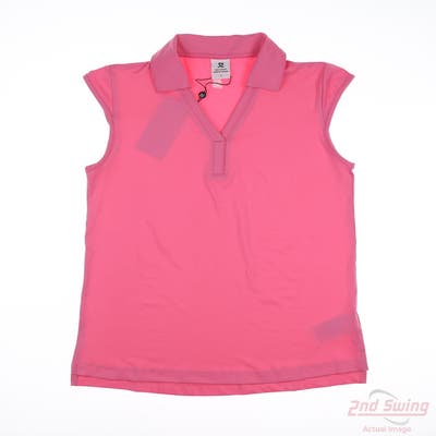 New Womens Daily Sports Sleeveless Polo Small S Pink MSRP $73