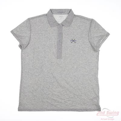 New W/ Logo Womens B. Draddy Polo Large L Gray MSRP $70