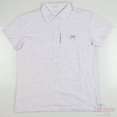 New W/ Logo Womens B. Draddy Polo Medium M Purple Cactus Flower MSRP $70