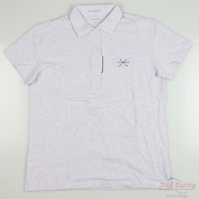 New W/ Logo Womens B. Draddy Polo Large L Purple Cactus Flower MSRP $70