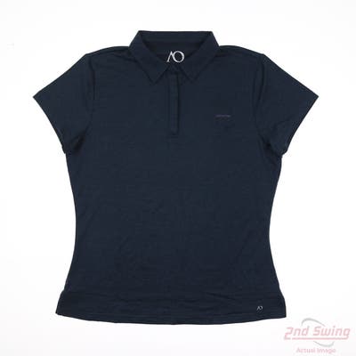 New W/ Logo Womens Anderson Ord Polo Medium M Navy Blue MSRP $80