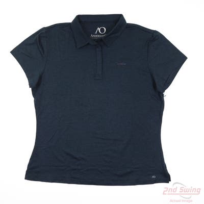 New W/ Logo Womens Anderson Ord Polo X-Large XL Navy Blue MSRP $80