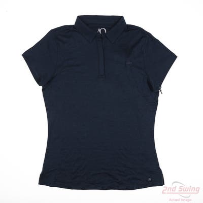 New W/ Logo Womens Anderson Ord Polo Medium M Navy Blue MSRP $80