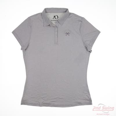 New W/ Logo Womens Anderson Ord Polo Large L Gray MSRP $80