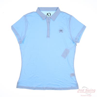 New W/ Logo Womens Anderson Ord Polo Large L Blue MSRP $80