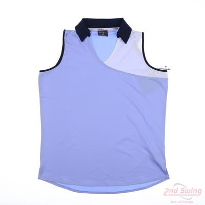New Womens Belyn Key Sleeveless Polo X-Small XS Blue MSRP $104
