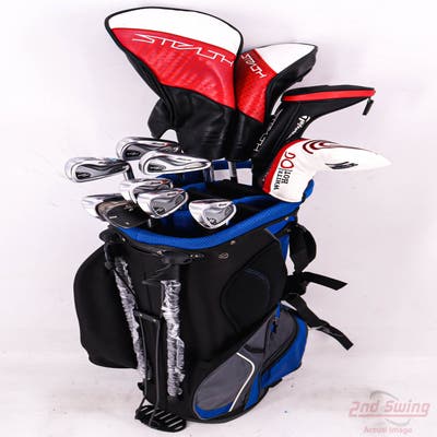 Complete Set of Men's TaylorMade Titleist Mizuno Odyssey Golf Clubs + NEW Datrek Stand Bag