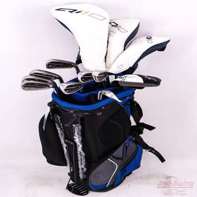 Complete Set of Men's TaylorMade Titleist Nickent Nike Cleveland Golf Clubs + NEW Datrek Stand Bag