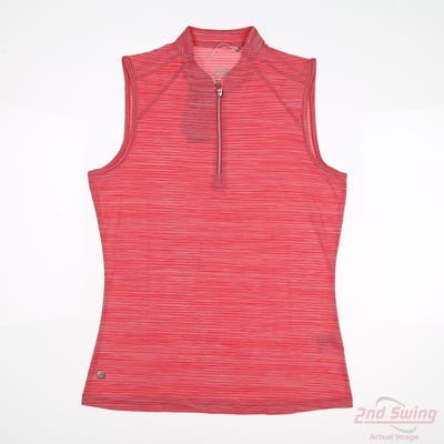 New Womens Nivo Sport Sleeveless Polo Small S Pink MSRP $50