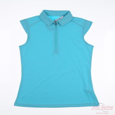 New Womens Nivo Sport Sleeveless Polo X-Small XS Blue MSRP $50