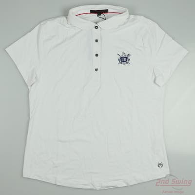 New W/ Logo Womens Greyson Polo X-Large XL White MSRP $100