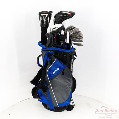 Complete Set of Men's TaylorMade Titleist Cleveland Ping Golf Clubs + NEW Datrek Stand Bag