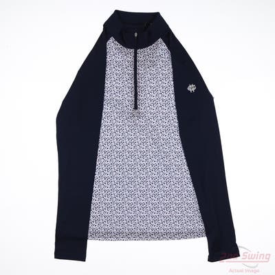 New W/ Logo Womens Straight Down 1/4 Zip Pullover Small S Multi MSRP $124