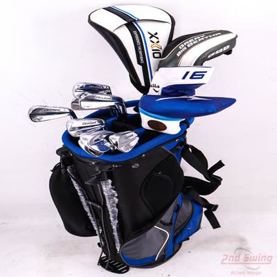 Complete Set of Men's TaylorMade Mizuno Cleveland Odyssey Golf Clubs + NEW Datrek Stand Bag