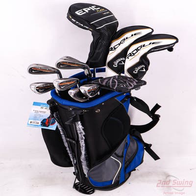 Complete Set of Men's Adams PXG Nike Cleveland Golf Clubs + NEW Datrek Stand Bag