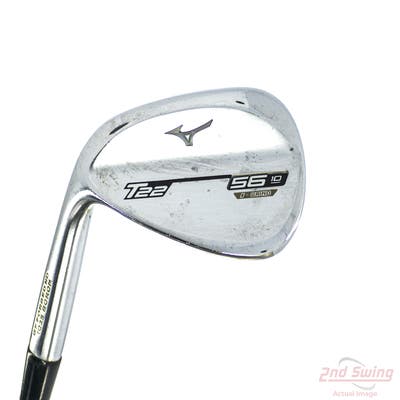 Mizuno T22 Satin Chrome Wedge Sand SW 56° 10 Deg Bounce D Grind Dynamic Gold Tour Issue S400 Steel Stiff Left Handed 35.75in