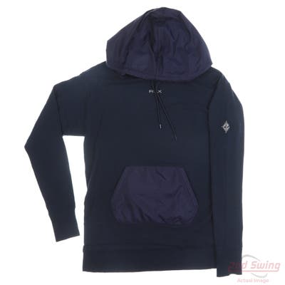 New W/ Logo Ralph Lauren RLX Womens Golf Hoodie Long Sleeve Small S Navy Blue Solid MSRP $194